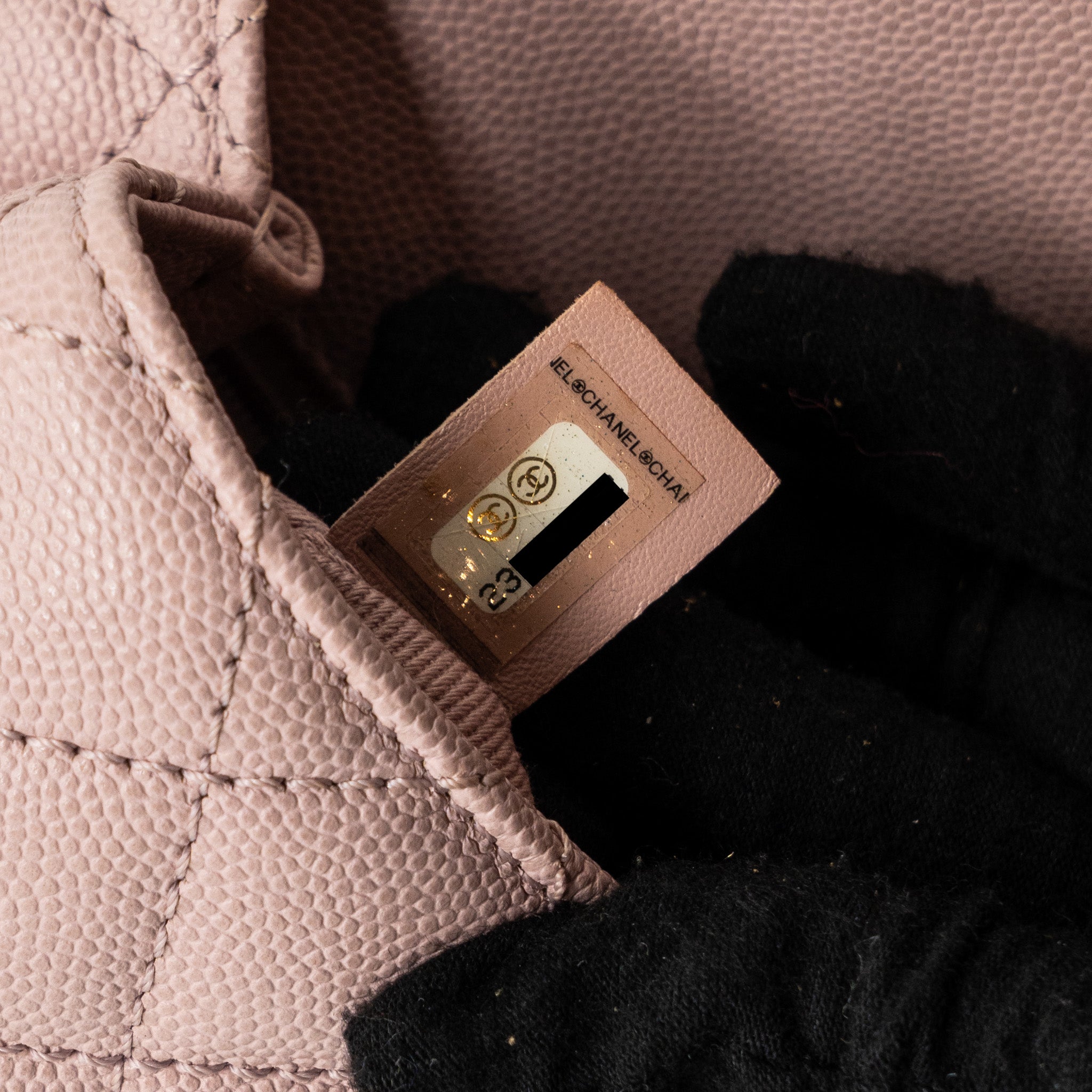 CHANEL SMALL COCO HANDLE CAVIAR LIGHT PINK RUTHENIUM HARDWARE