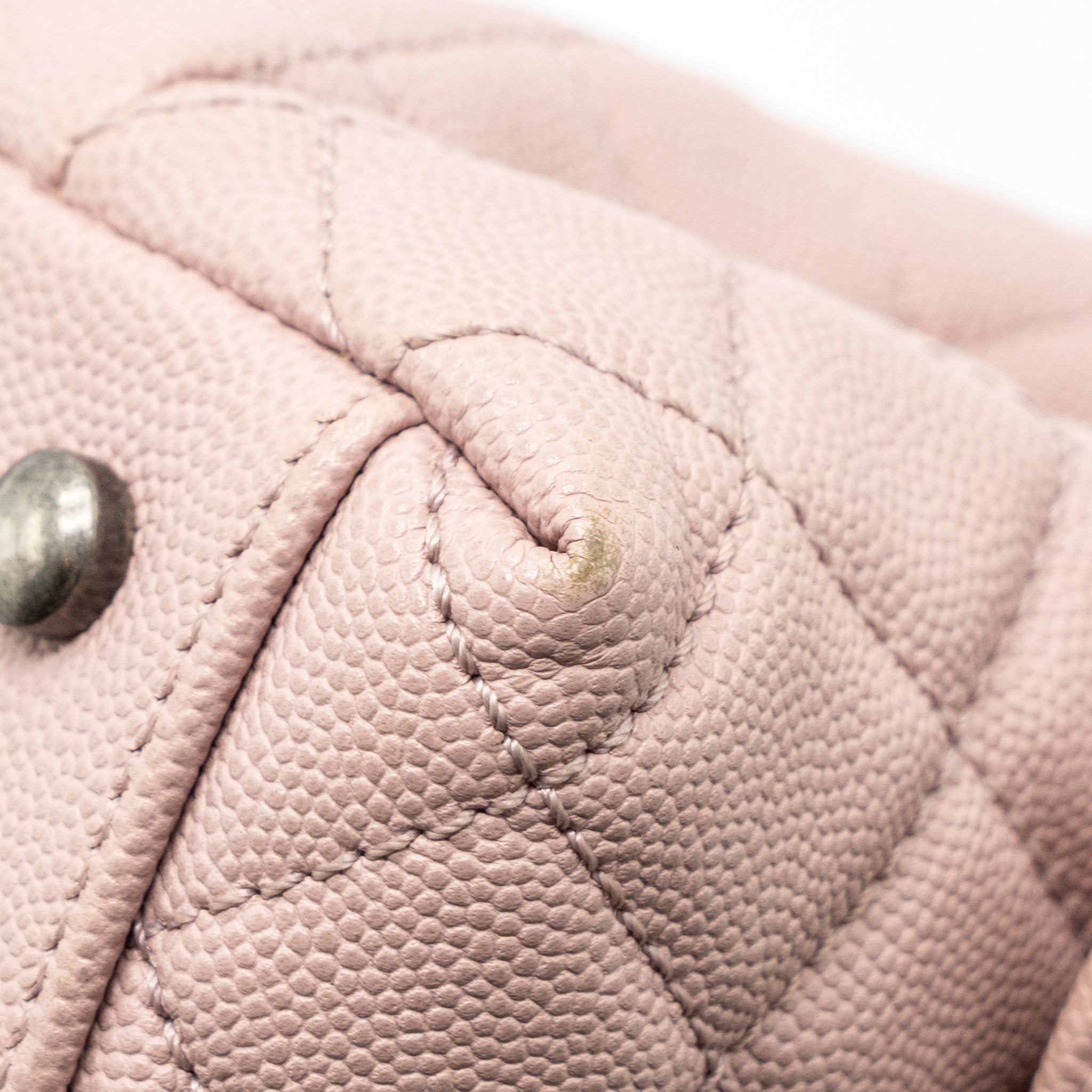 CHANEL SMALL COCO HANDLE CAVIAR LIGHT PINK RUTHENIUM HARDWARE
