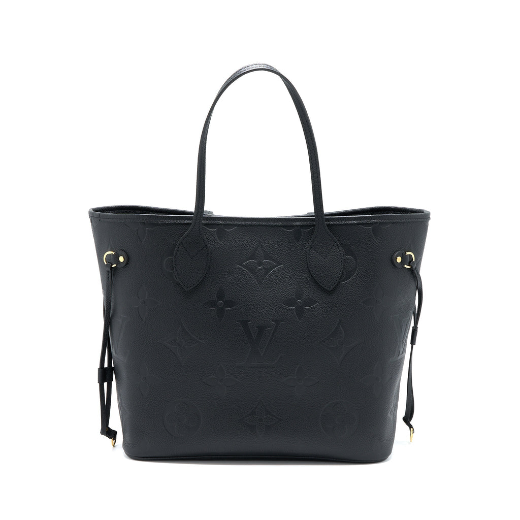 LOUIS VUITTON NEVERFULL MM MONOGRAM EMPREINTE BLACK GHW
