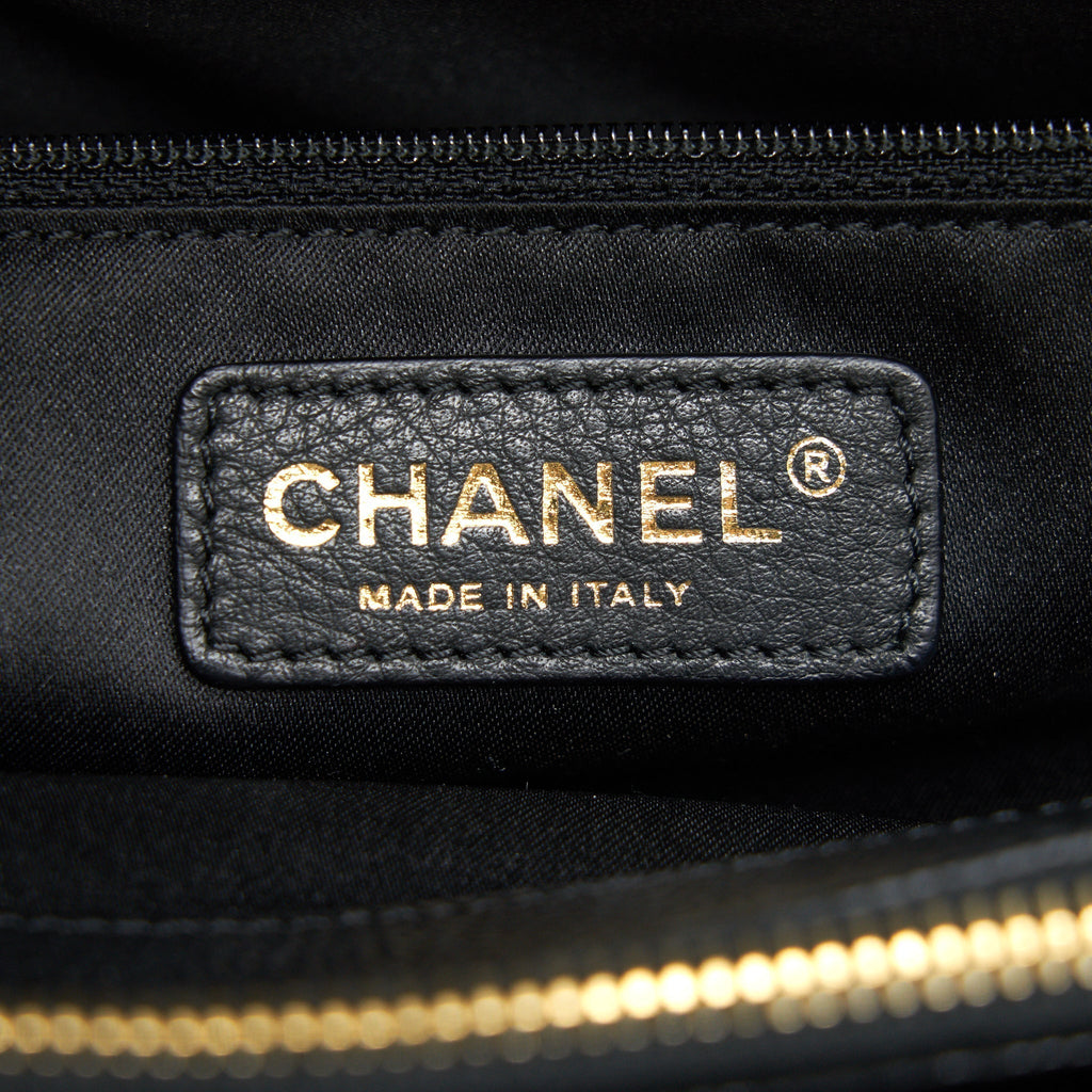 CHANEL GRANT SHOPPING TOTE BAG GST BLACK CAVIAR GHW