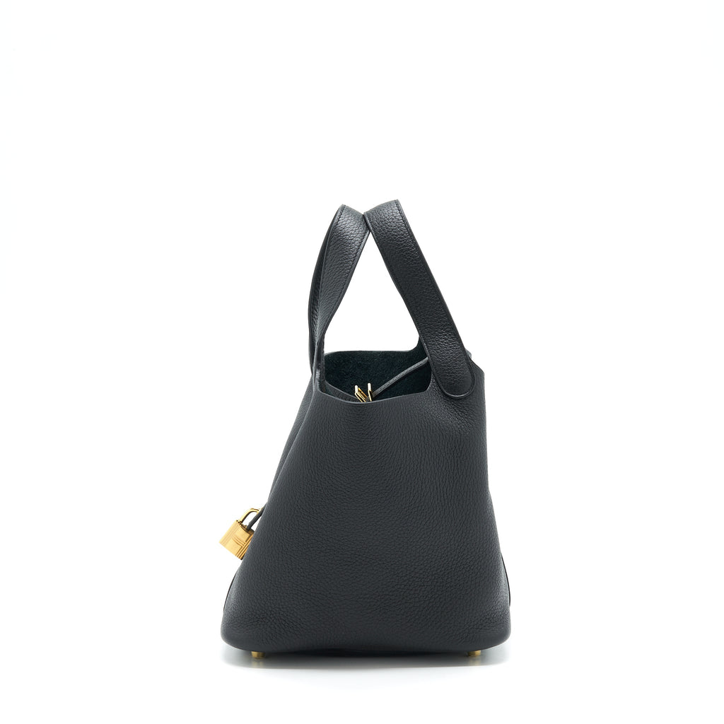 Hermes Picotin 18 Clemence Black GHW