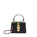 GUCCI MINI TOP HANDLE SYLVIE BAG BLACK GHW