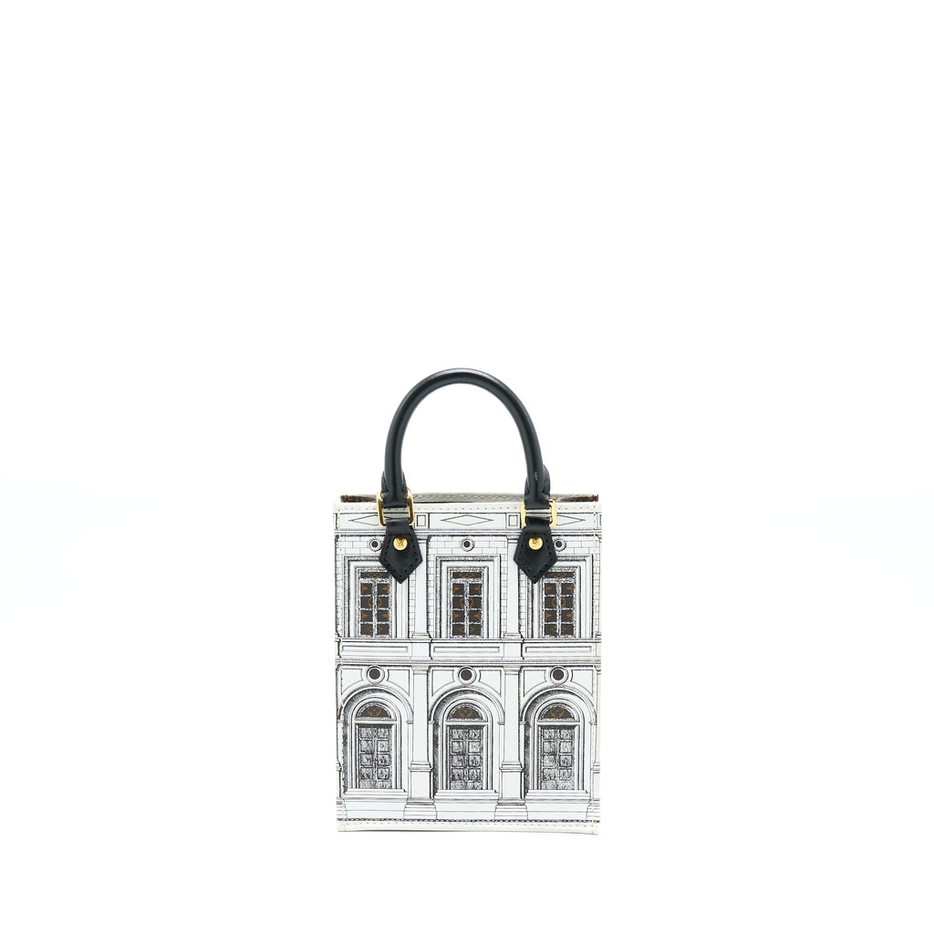LOUIS VUITTON PETIT SAC PLAT BAG WHITE/BLACK FORNASETTI MONOGRAM CANVAS GHW