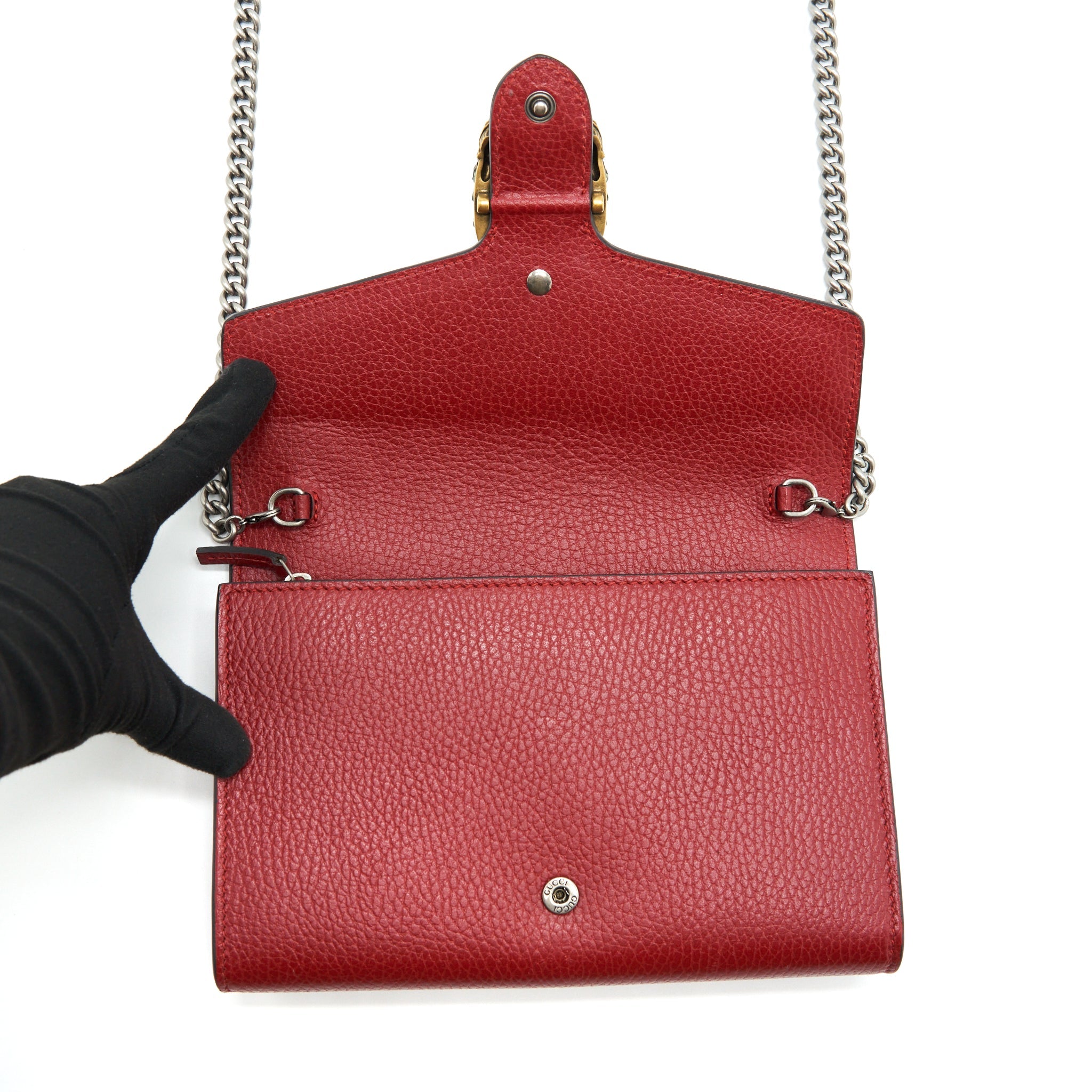 GUCCI DIONYSUS CHAIN WALLET RED
