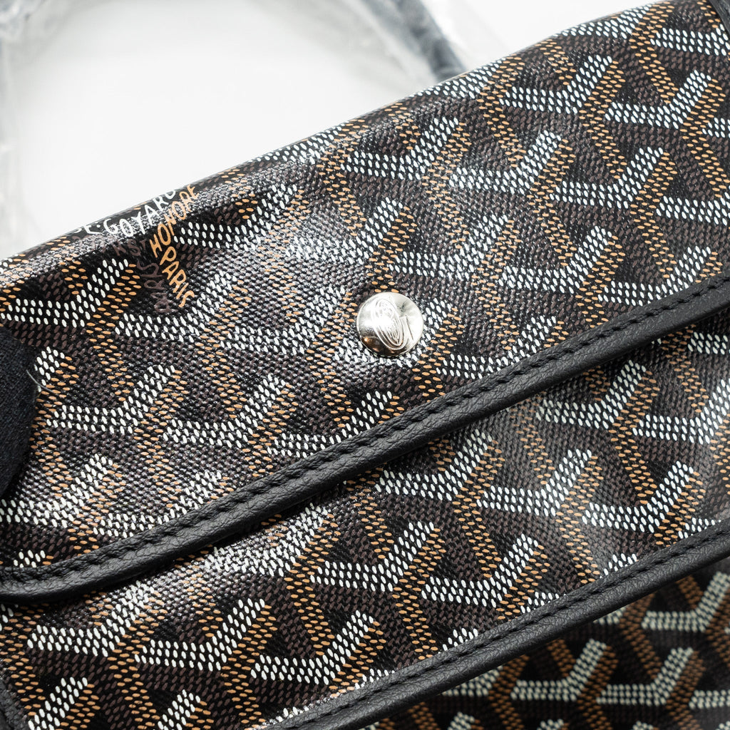 GOYARD SAINT LOUIS PM TOTE BAG GOYARDLINE CANVAS BLACK SHW