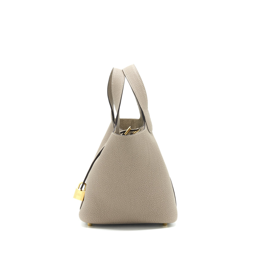 Hermes Picotin 18 Lock Bag Taurillon Maurice M8 Gris Asphalte GHW