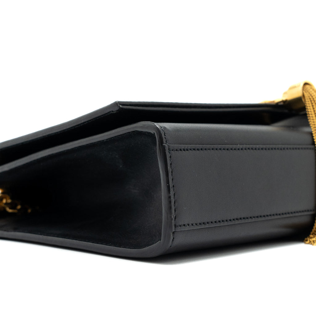 SAINT LAURENT MEDIUM KATE WITH TASSEL CALFSKIN BLACK GHW
