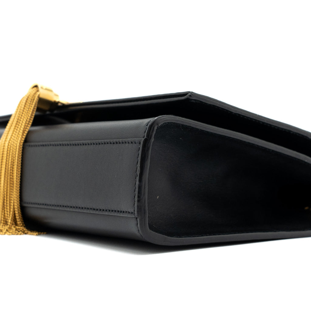 SAINT LAURENT MEDIUM KATE WITH TASSEL CALFSKIN BLACK GHW