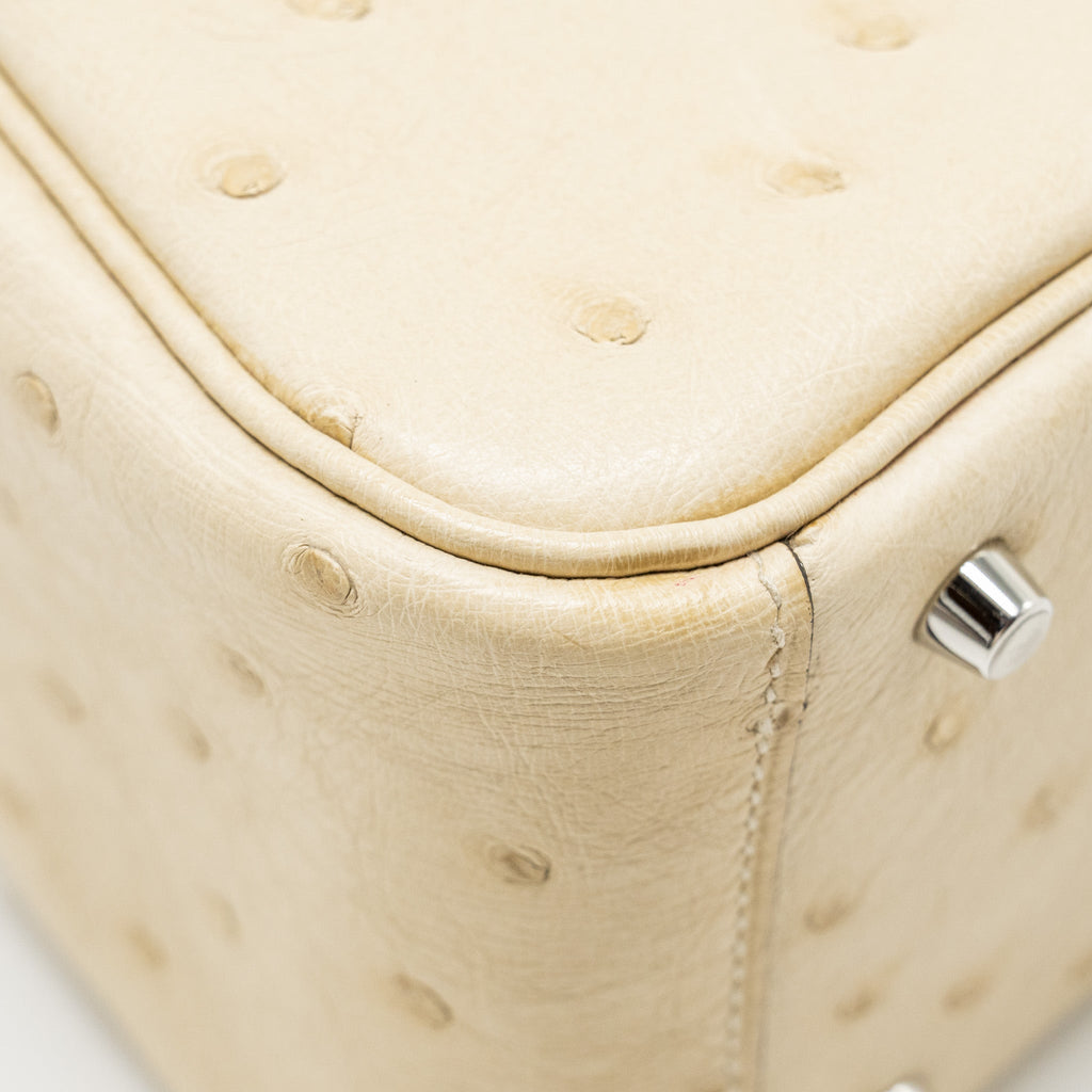HERMES MINI LINDY OSTRICH 3C PARCHEMIN SHW