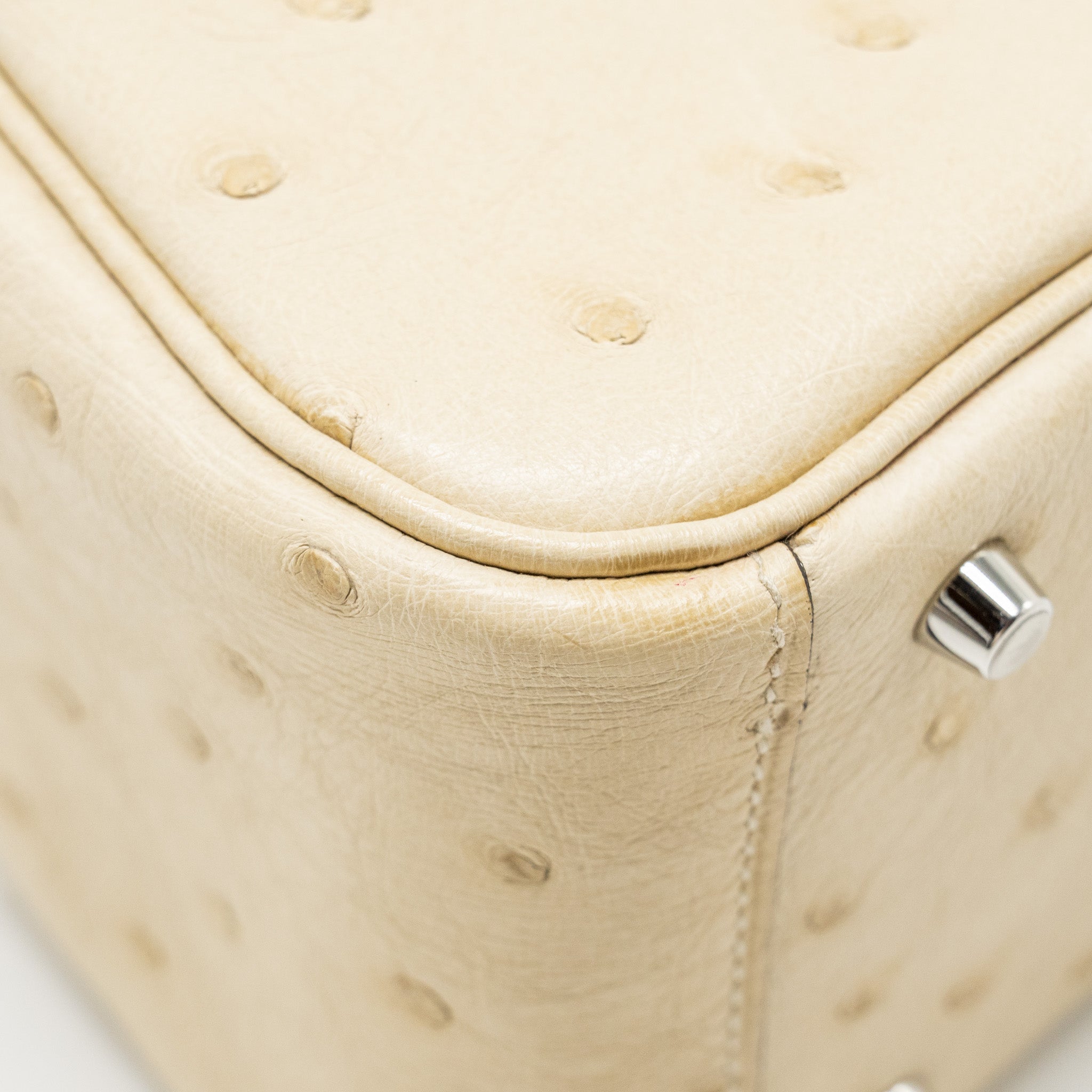 HERMES MINI LINDY OSTRICH 3C PARCHEMIN SHW