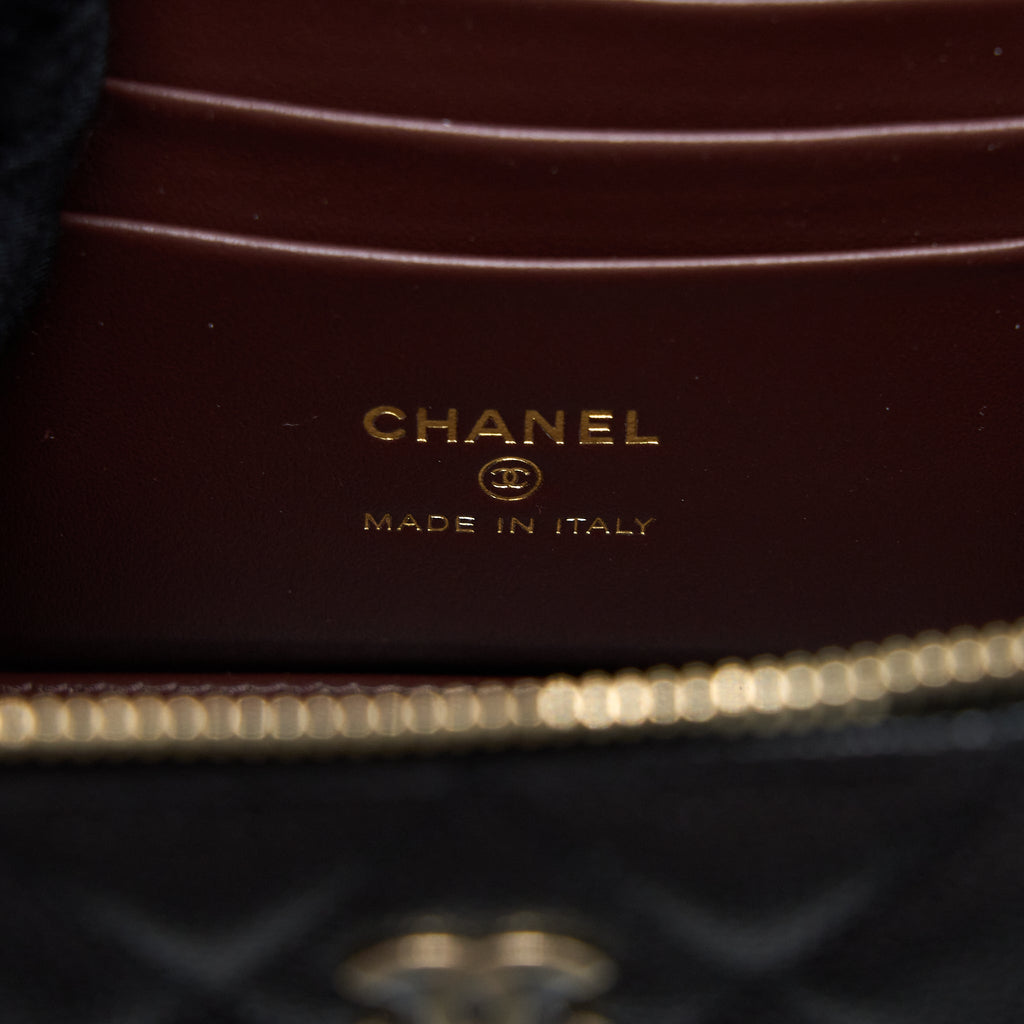 CHANEL LONG VANITY WITH CHAIN CAVIAR BLACK LGHW (MICROCHIP)