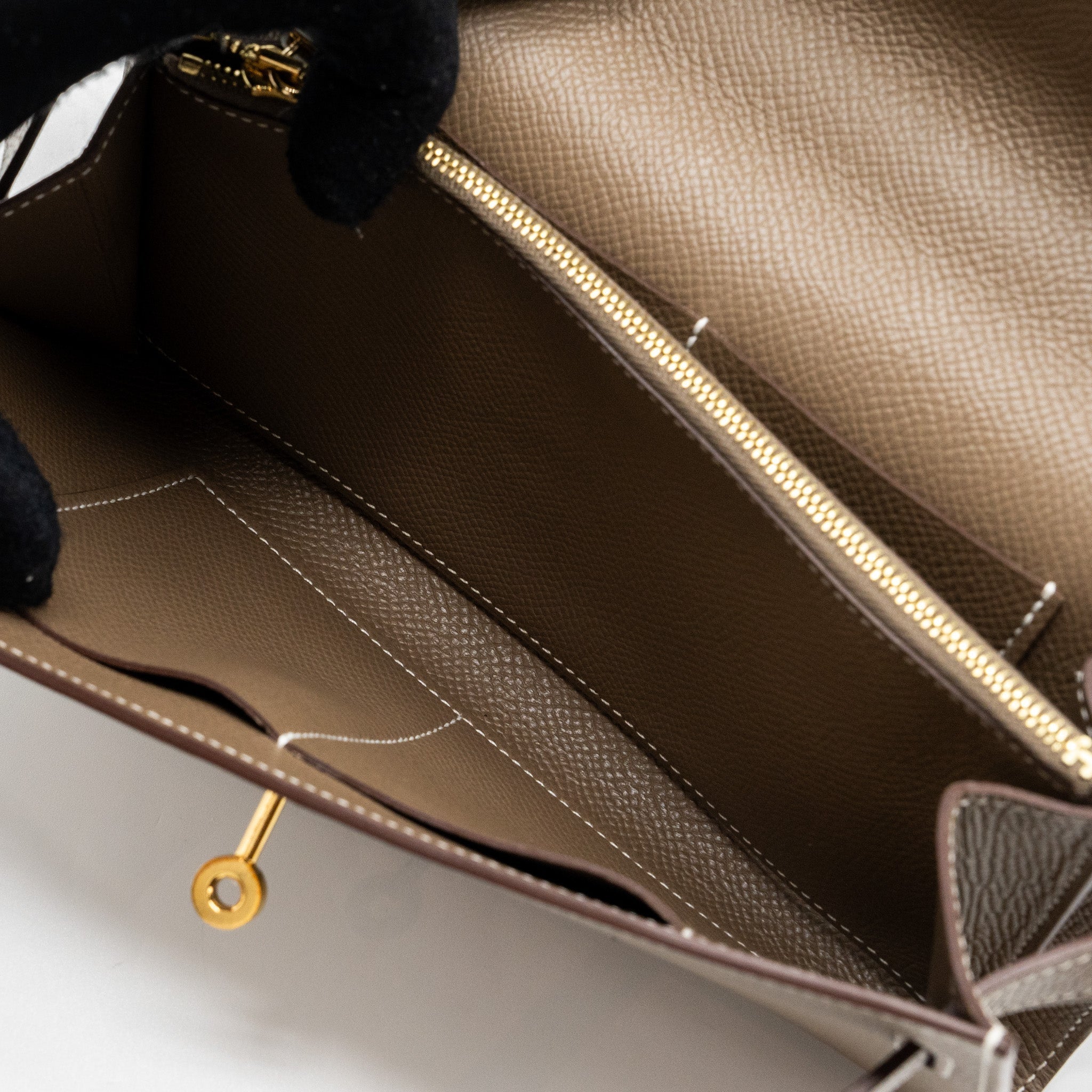 HERMES CLASSIC KELLY TO GO EPSOM ETOUPE GHW