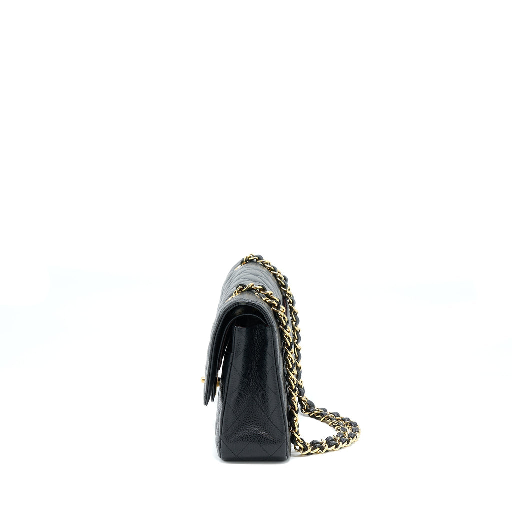 CHANEL MEDIUM CLASSIC DOUBLE FLAP CAVIAR BLACK GHW