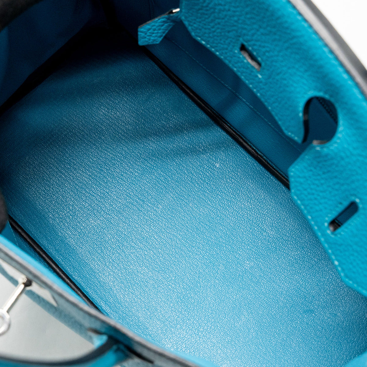 Hermes Birkin 30 Clemence Blue Paon SHW