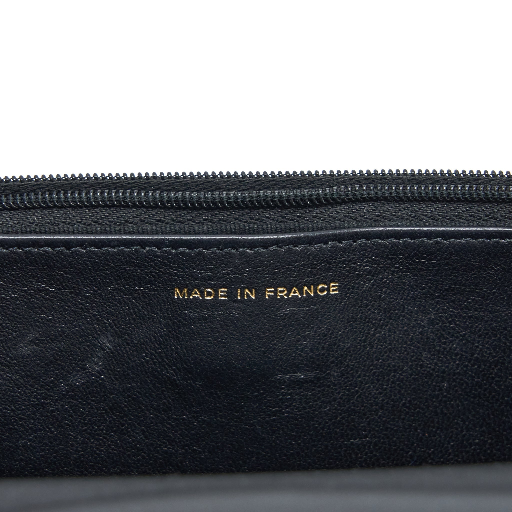 CHANEL DETAILED TOP HANDLE WALLET ON CHAIN LAMBSKIN BLACK BRUSHED GHW (MICROCHIP)