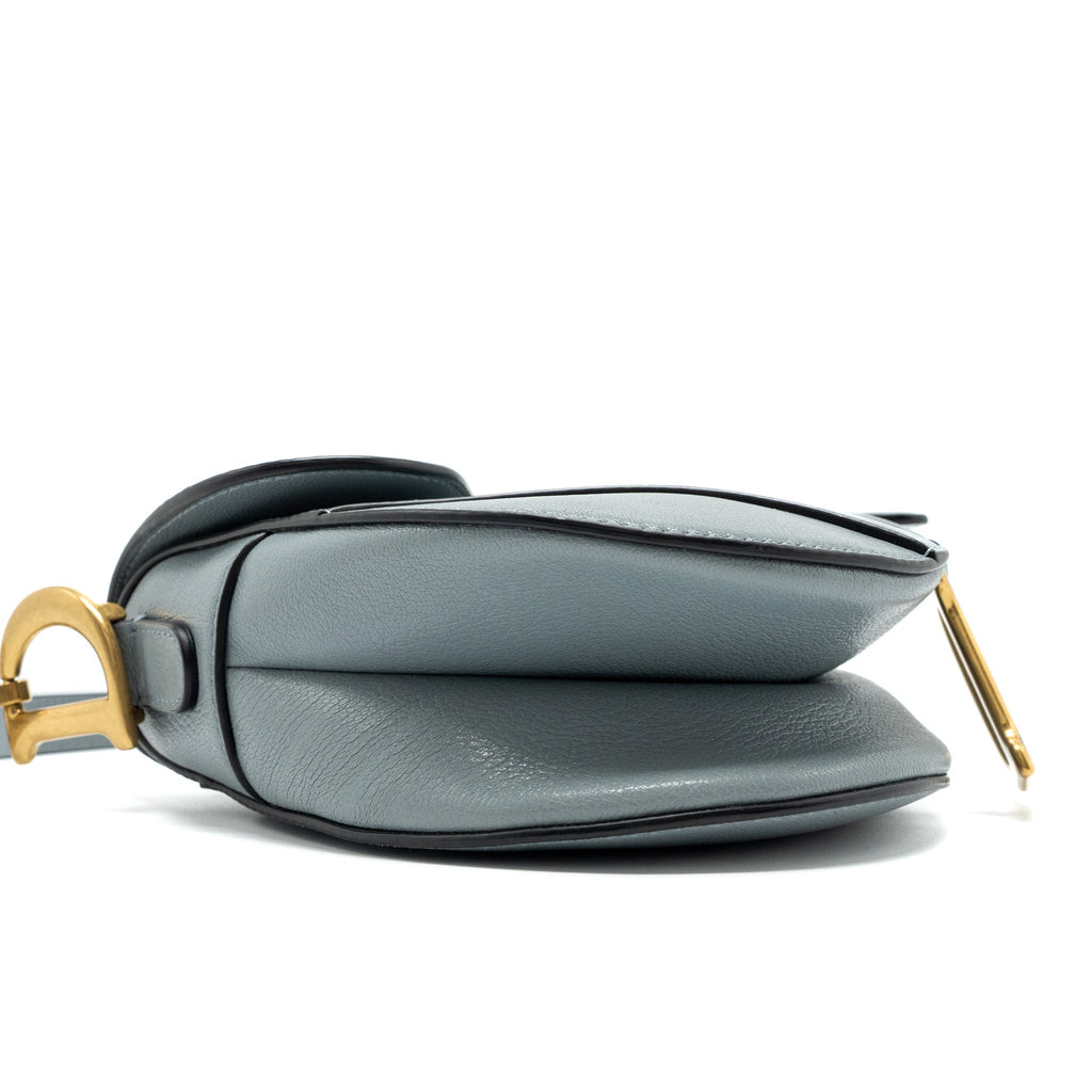 DIOR MEDIUM SADDLE BAG GOATSKIN LIGHT BLUE GHW