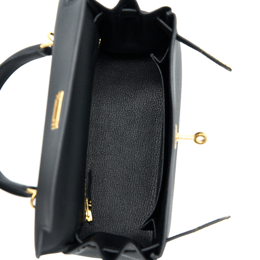 HERMES KELLY 25 TOGO BLACK GHW