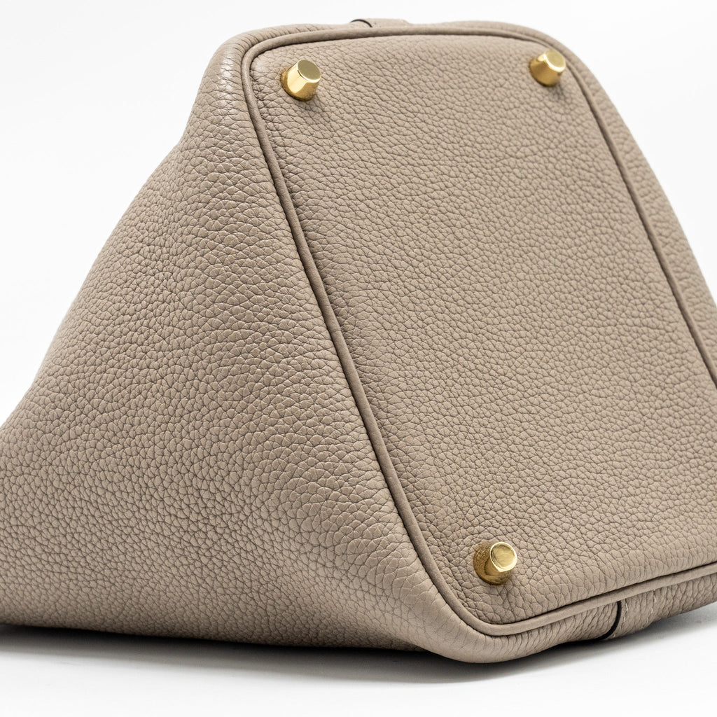 HERMES PICOTIN 18 LOCK BAG TAURILLON MAURICE GRIS ASPHALTE GHW