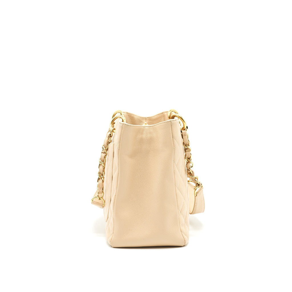 CHANEL CAVIAR GRAND SHOPPING TOTE GST IN BEIGE GHW