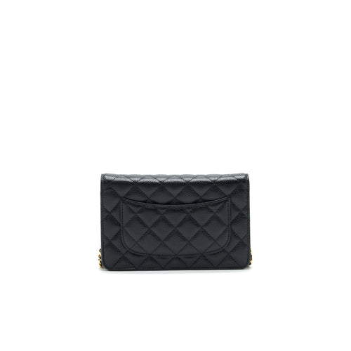CHANEL CLASSIC WALLET ON CHAIN CAVIAR BLACK WITH GHW