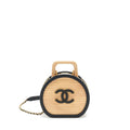 CHANEL 22C SMALL VANITY CASE BEECH WOOD, CALFSKIN BEIGE / BLACK WITH GHW