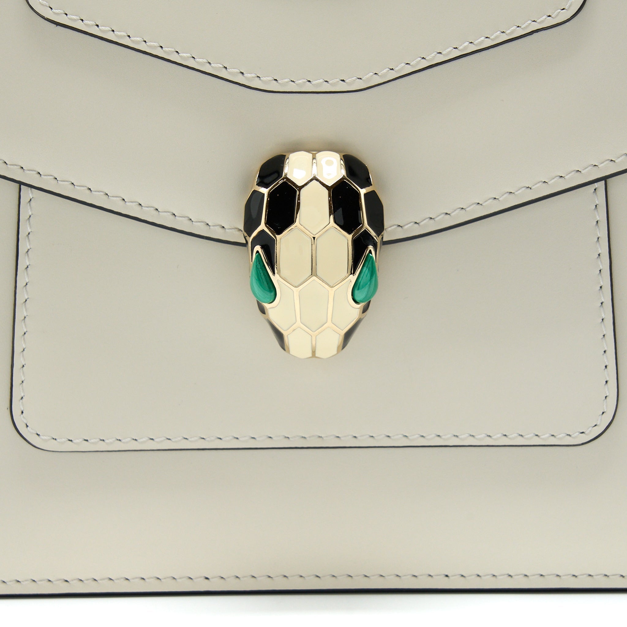 BVLGARI TOP HANDLE SERPENTI BAG WHITE