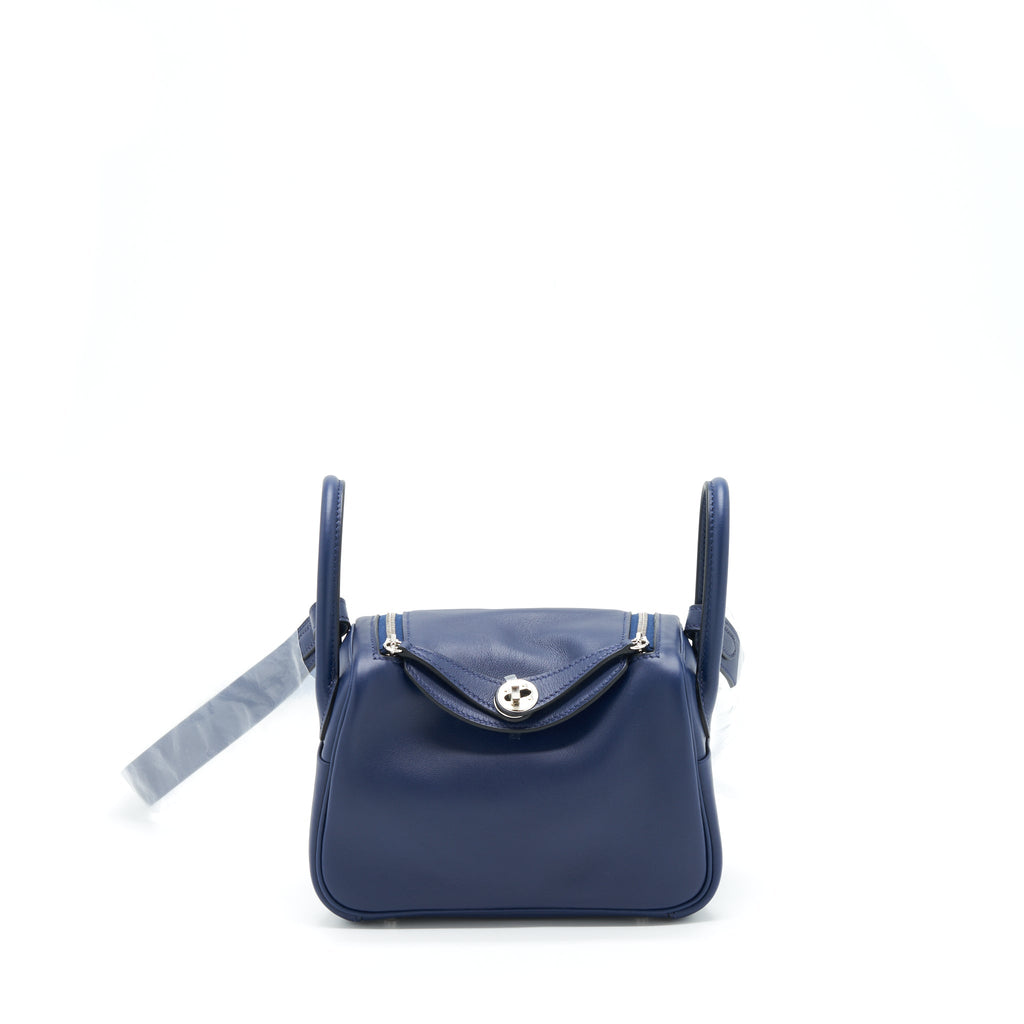 Hermes mini Lindy Swift Navy/Bleu Frida SHW