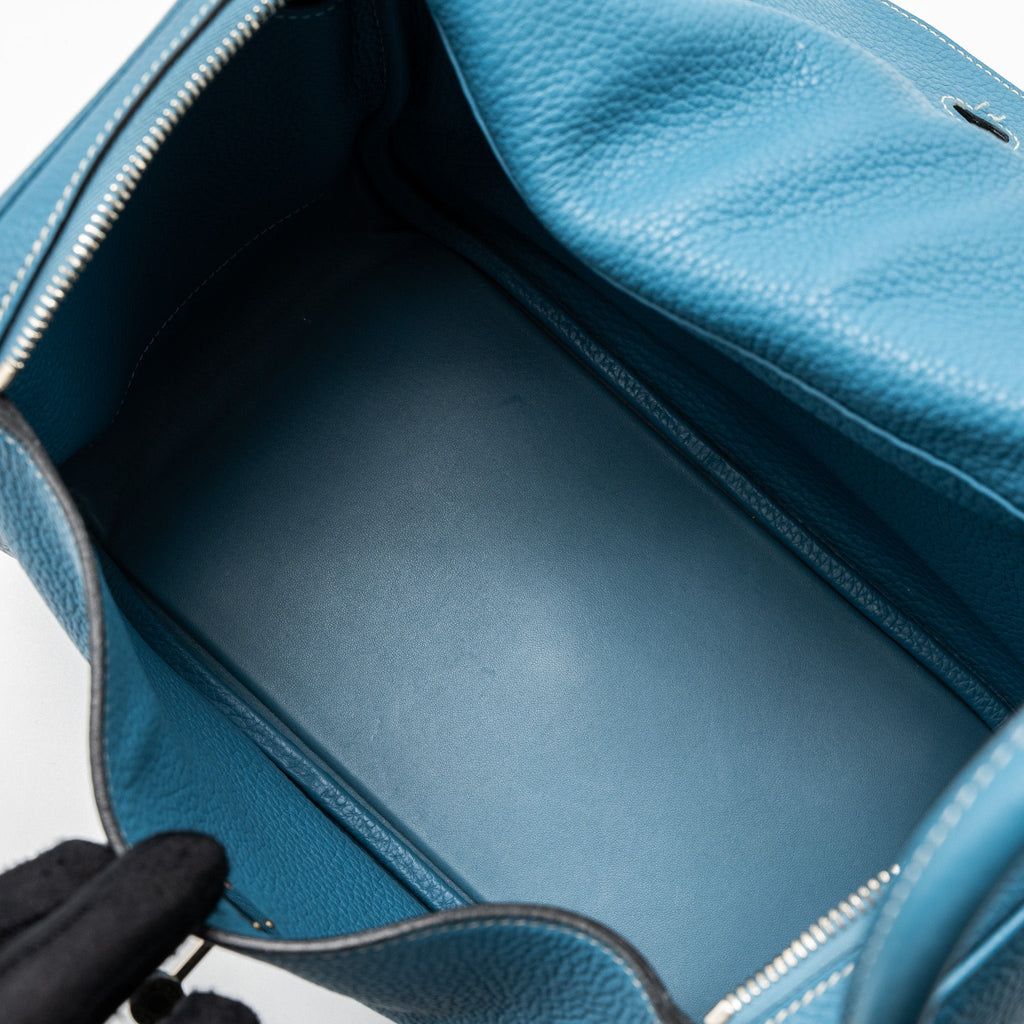 Hermes Lindy 30 Clemence Blue Jeans SHW