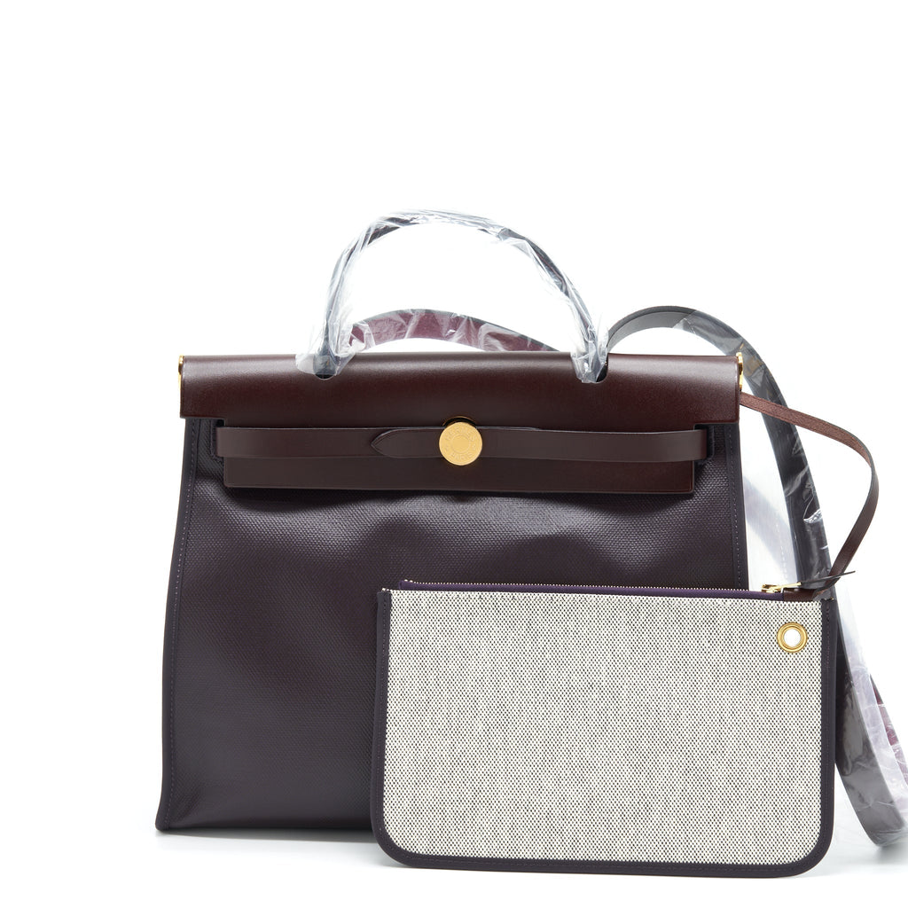 HERMES HERBAG 31 CASSIS/ECRU/NOIR/ROUGE SELLIER GHW