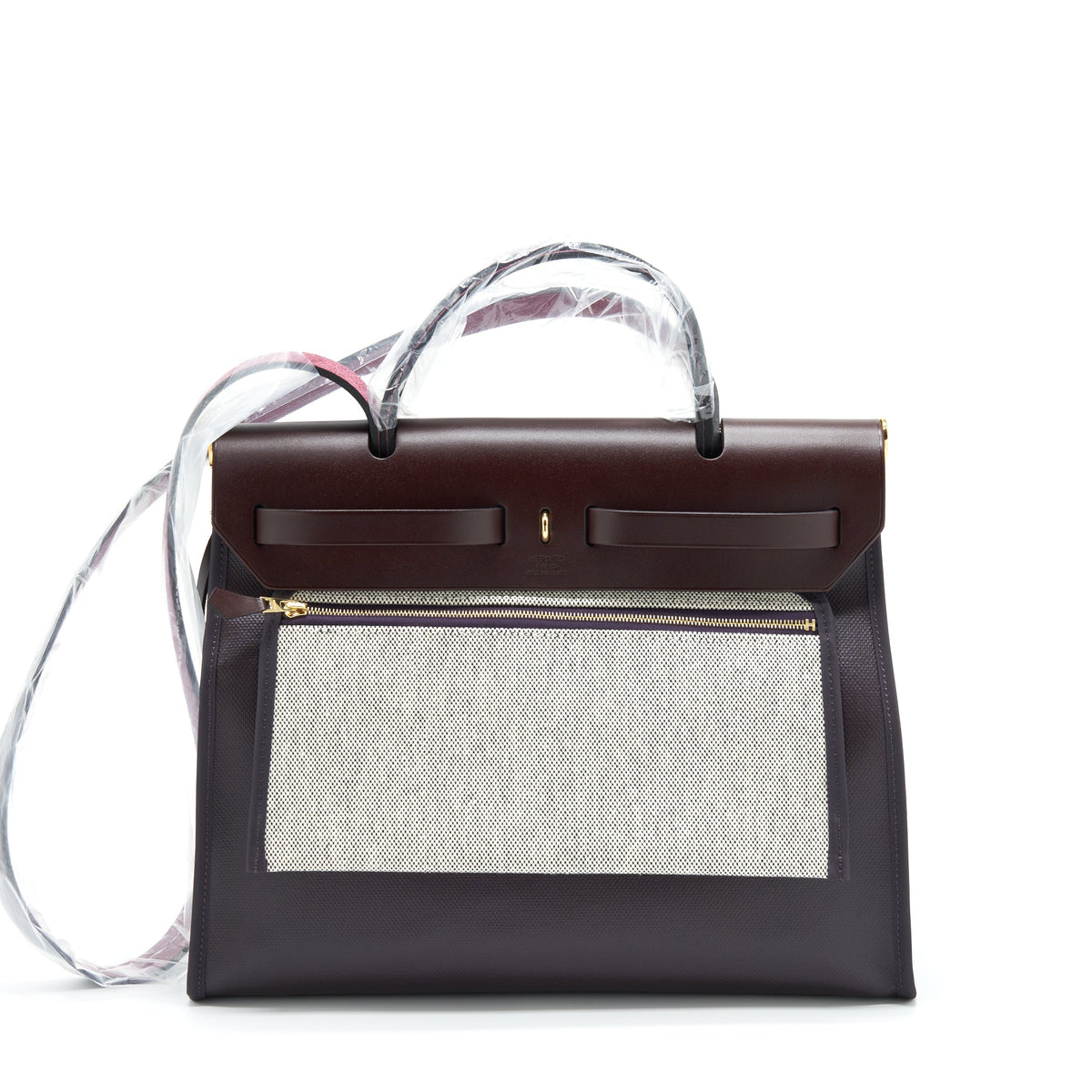 Hermes Herbag 31 Cassis/Ecru/Noir/Rouge Sellier GHW
