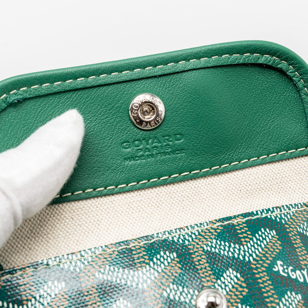 GOYARD MINI ANJOU TOTE BAG GOYARDLINE CANVAS / LEATHER GREEN SHW