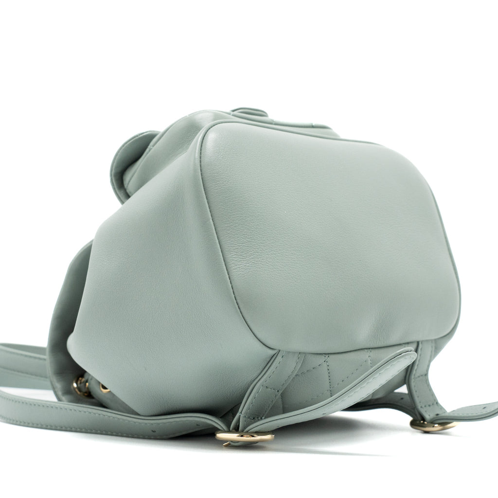 CHANEL 23C MINI DUMA BACKPACK CALFSKIN LIGHT GREY LGHW (MICROCHIP)