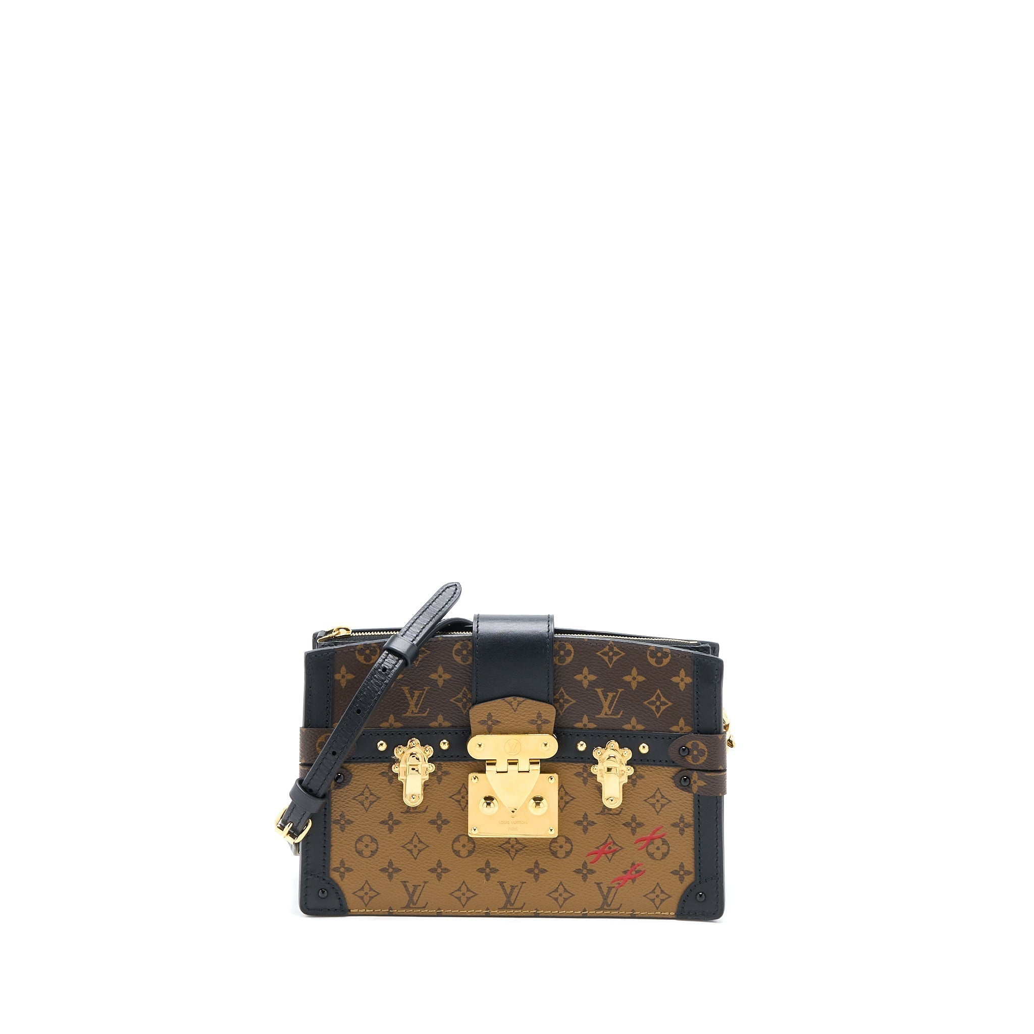 LOUIS VUITTON TRUNK CLUTCH MONOGRAM REVERSE CANVAS GHW
