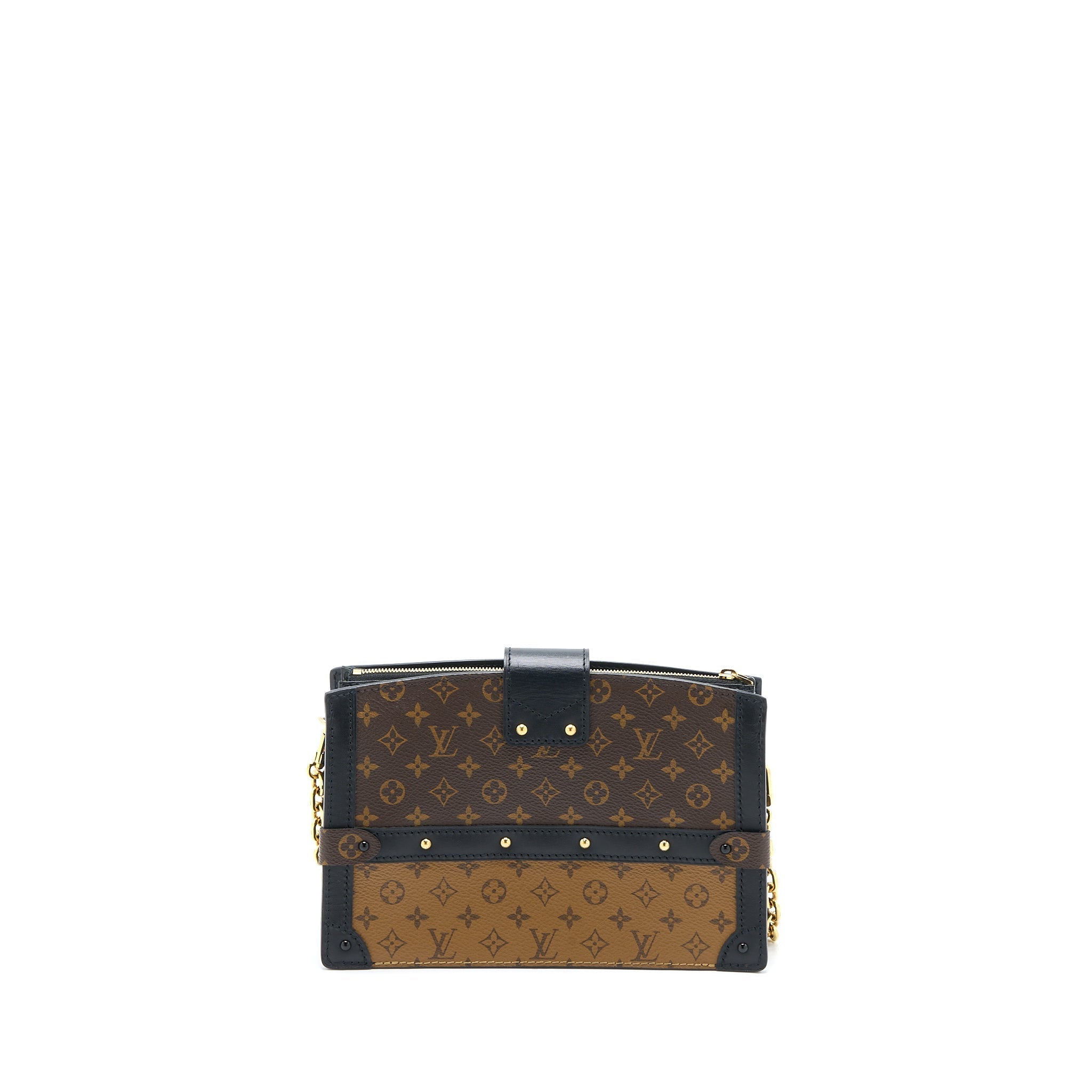 LOUIS VUITTON TRUNK CLUTCH MONOGRAM REVERSE CANVAS GHW
