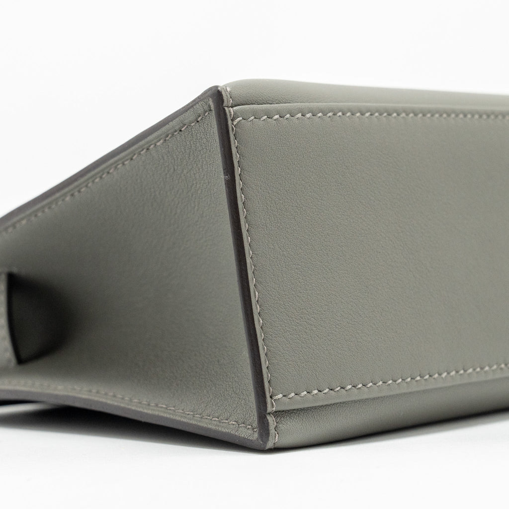 HERMES KELLY POCHETTE SWIFT GRIS MEYER GHW