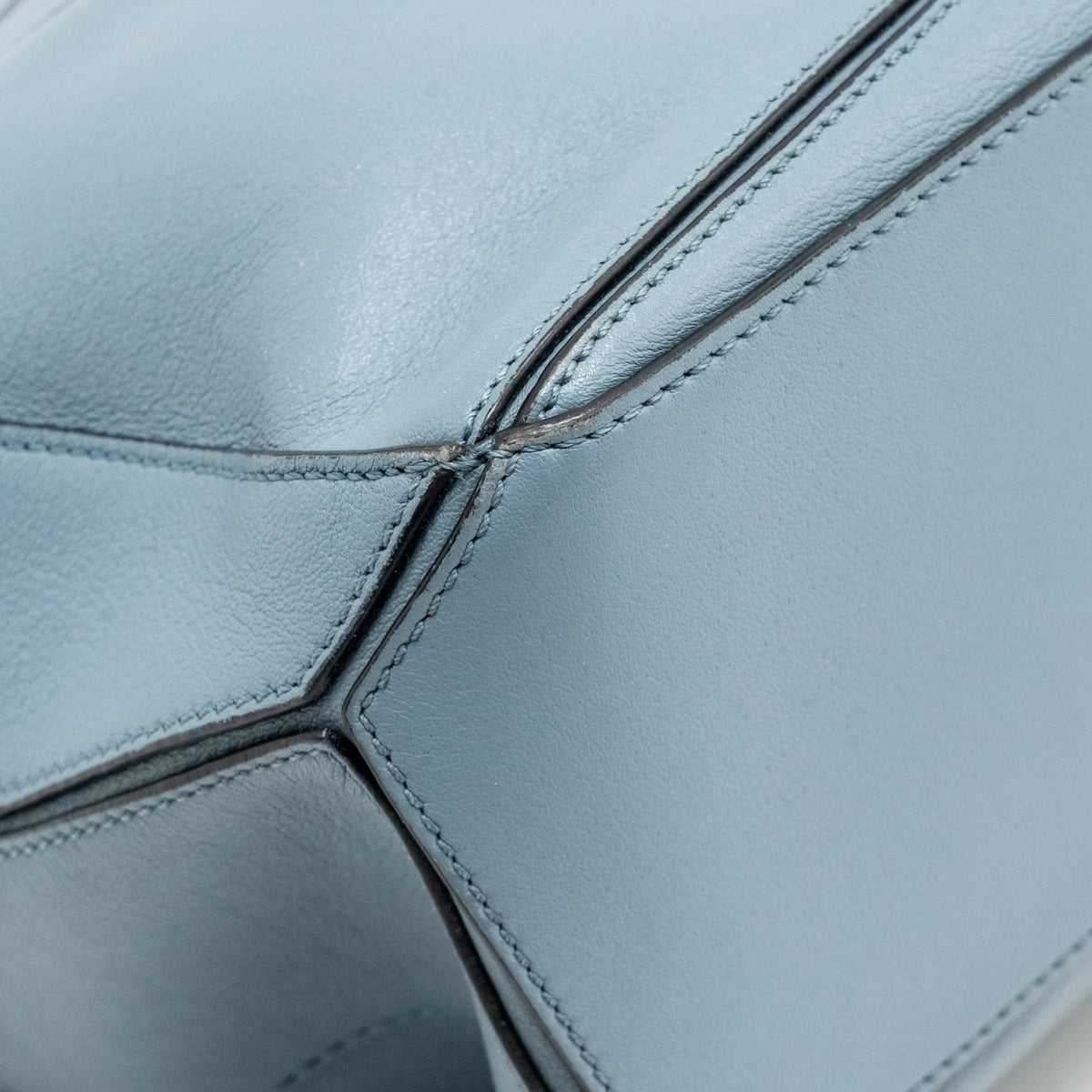 Loewe Small Puzzle Bag Calfskin Stone Blue SHW