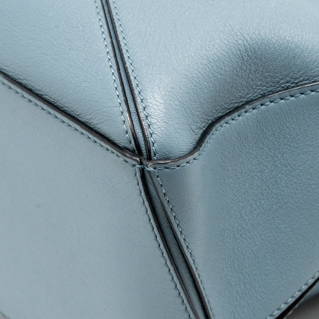 Loewe Small Puzzle Bag Calfskin Stone Blue SHW