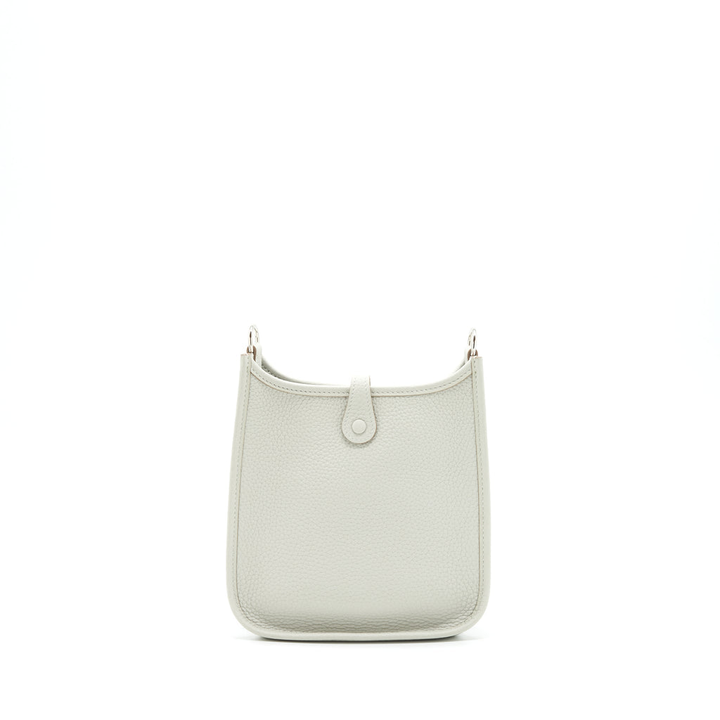 Hermes Mini Evelyne Gris Perle / Etain SHW