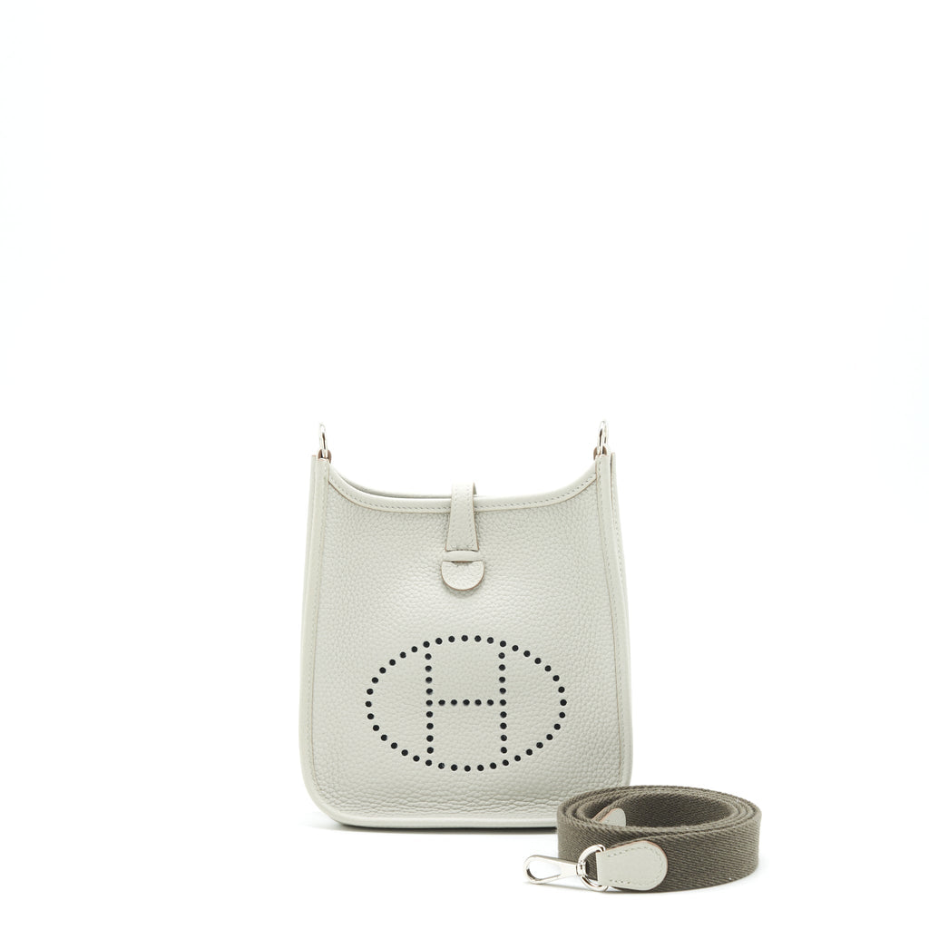 Hermes Mini Evelyne Gris Perle / Etain SHW