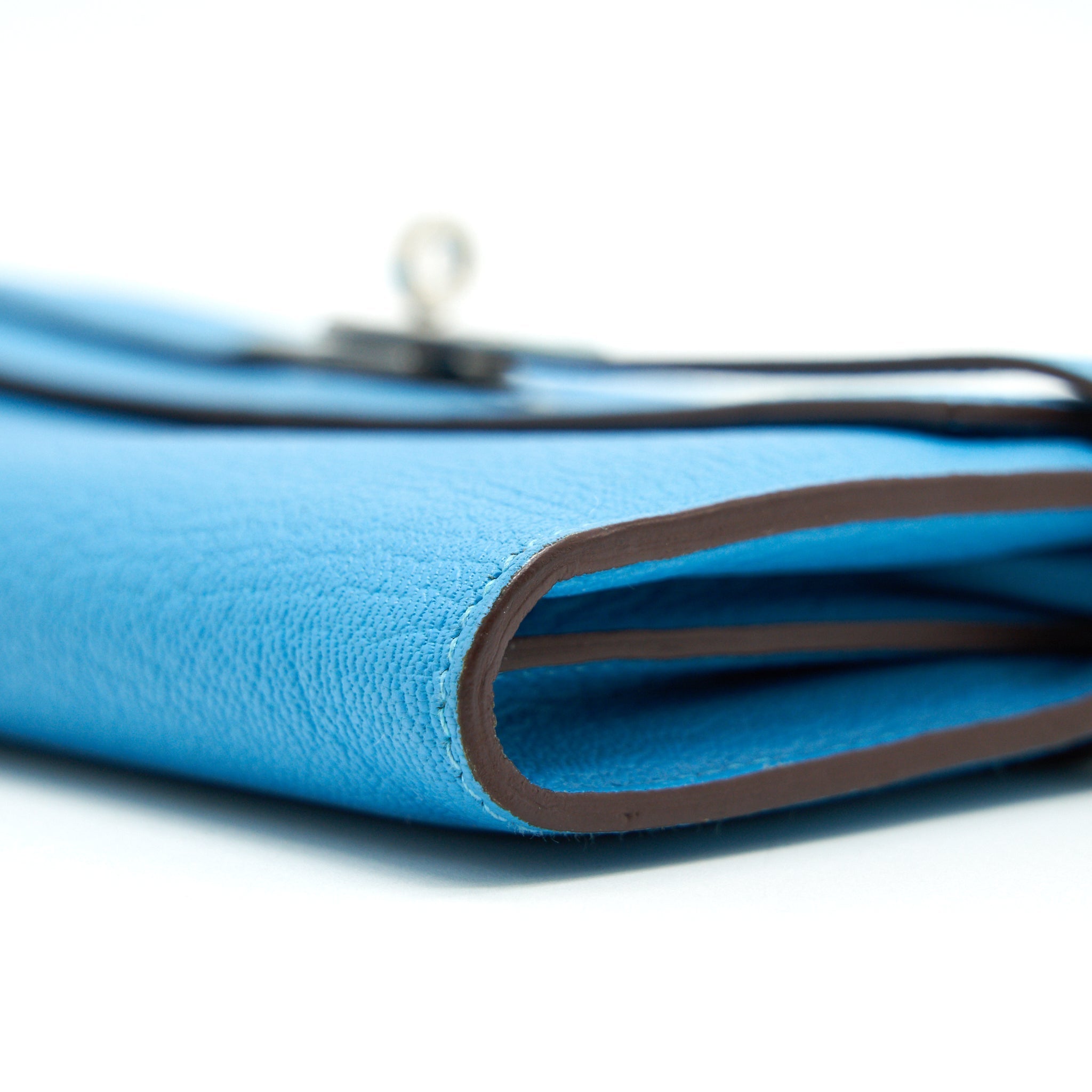 HERMES KELLY LONG WALLET BLUE SHW