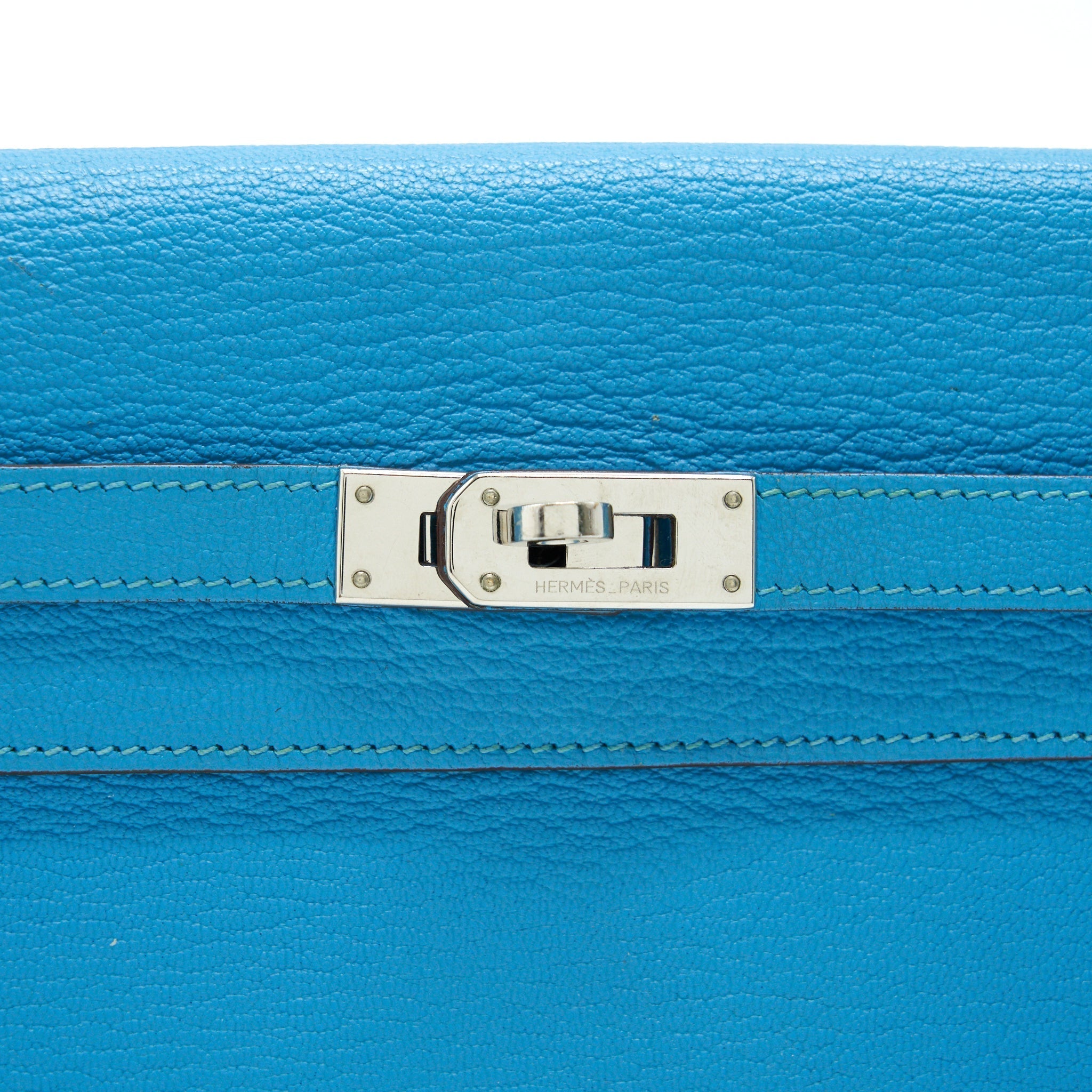 HERMES KELLY LONG WALLET BLUE SHW