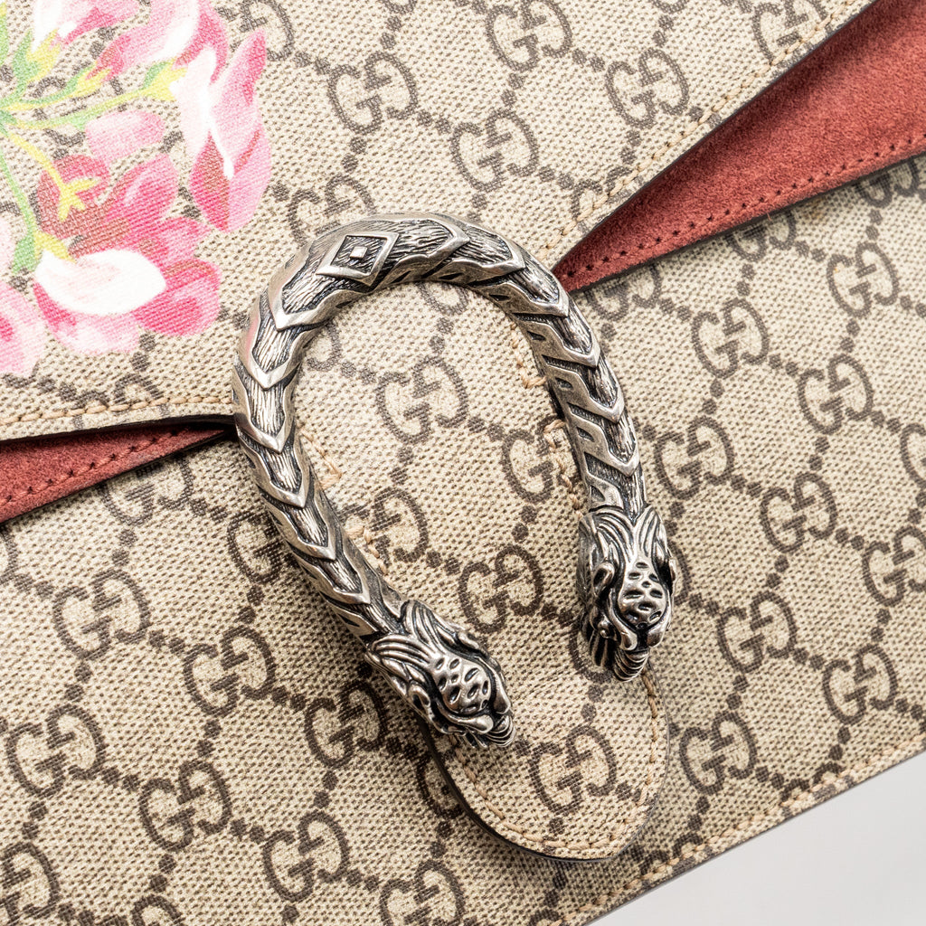 GUCCI LARGE DIONYSUS BAG GG SUPREME CANVAS WITH FLOWER PRINT MULTICOLOR SHW