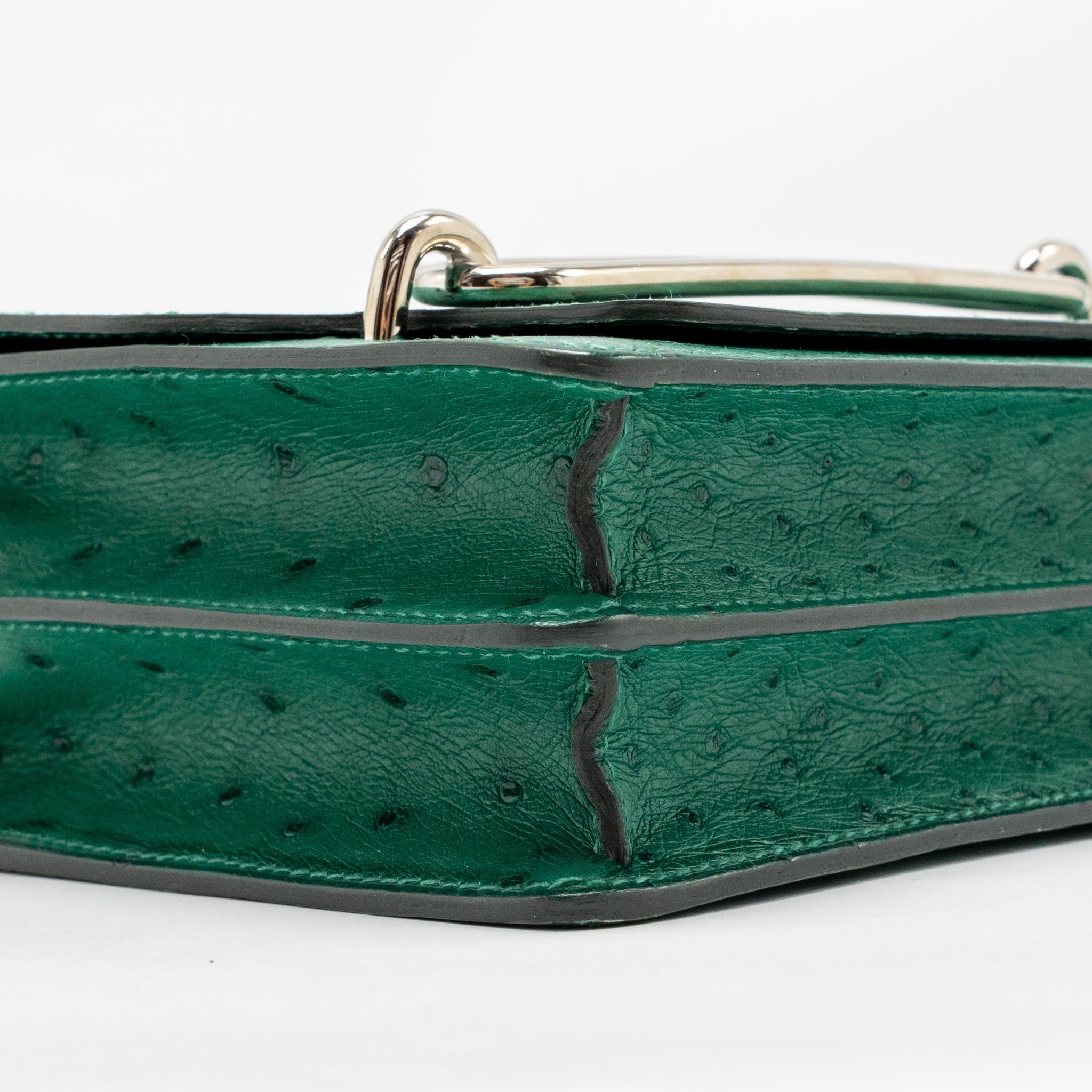 HERMES MINI ROULIS OSTRICH VERT VERTIGO SHW