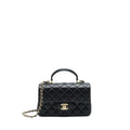 CHANEL 22P TOP HANDLE MINI RECTANGULAR FLAP BAG LAMBSKIN BLACK LGHW