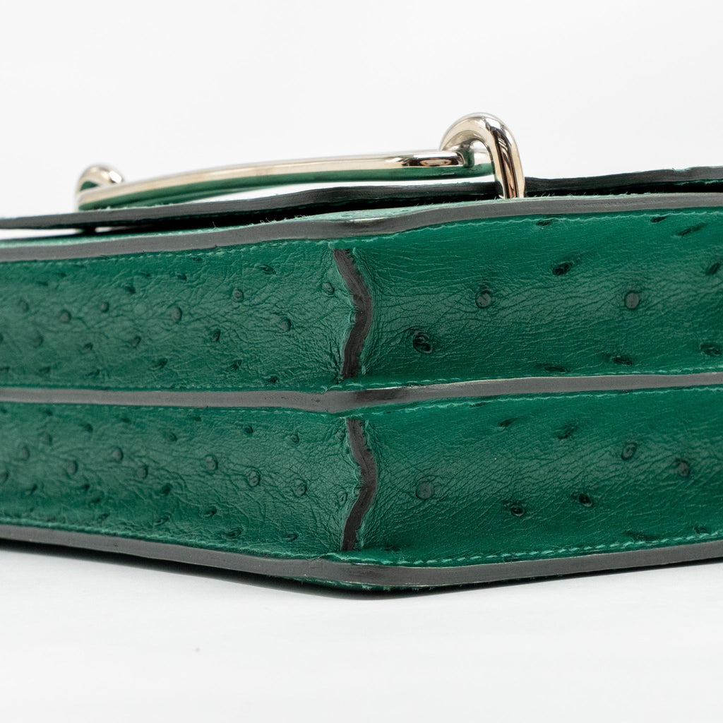 HERMES MINI ROULIS OSTRICH VERT VERTIGO SHW
