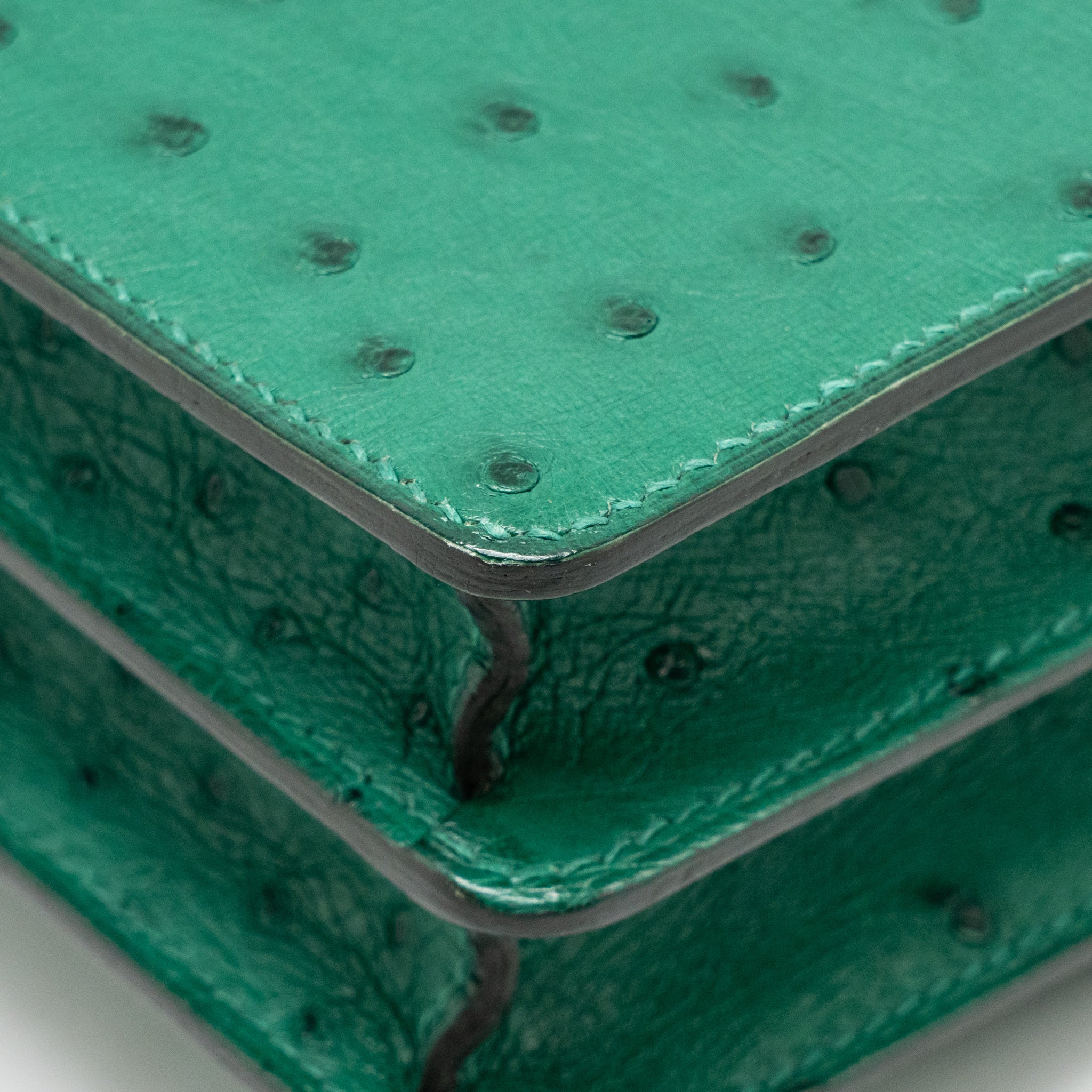 HERMES MINI ROULIS OSTRICH VERT VERTIGO SHW