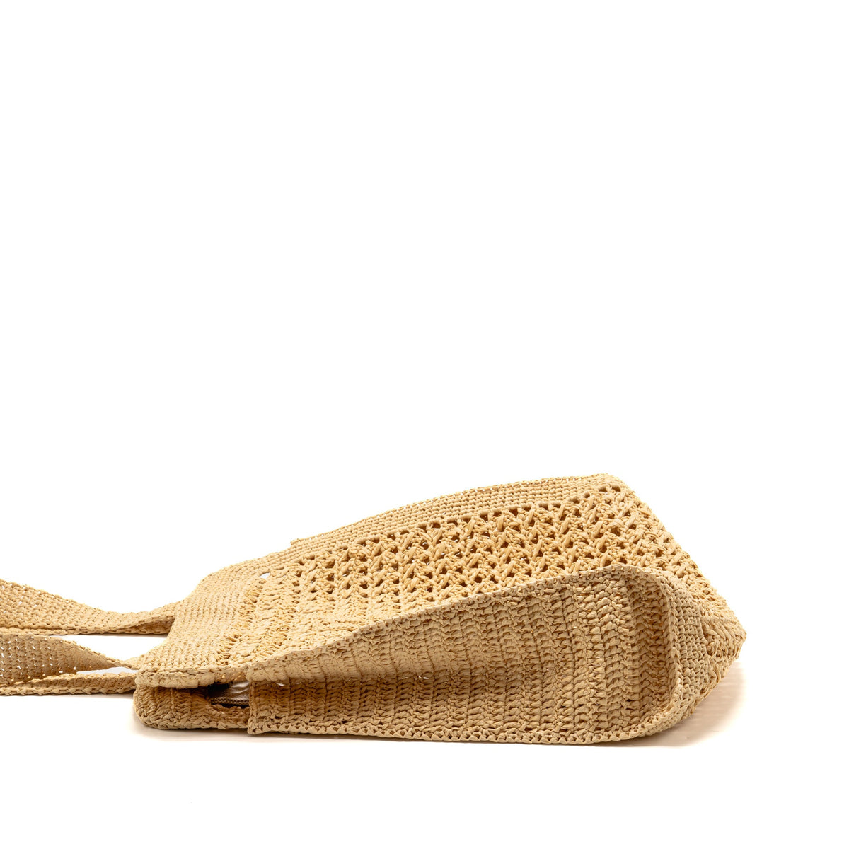 Miu Miu Ivy Crochet Tote Bag Raffia/Cotton/Calfskin Beige SHW