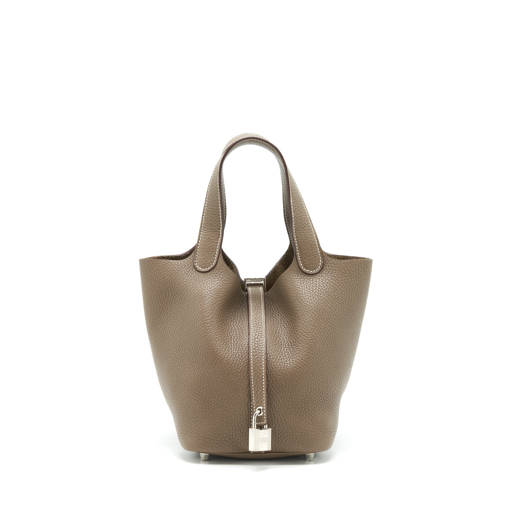 Hermes Picotin 18 Lock Bag Etoupe SHW