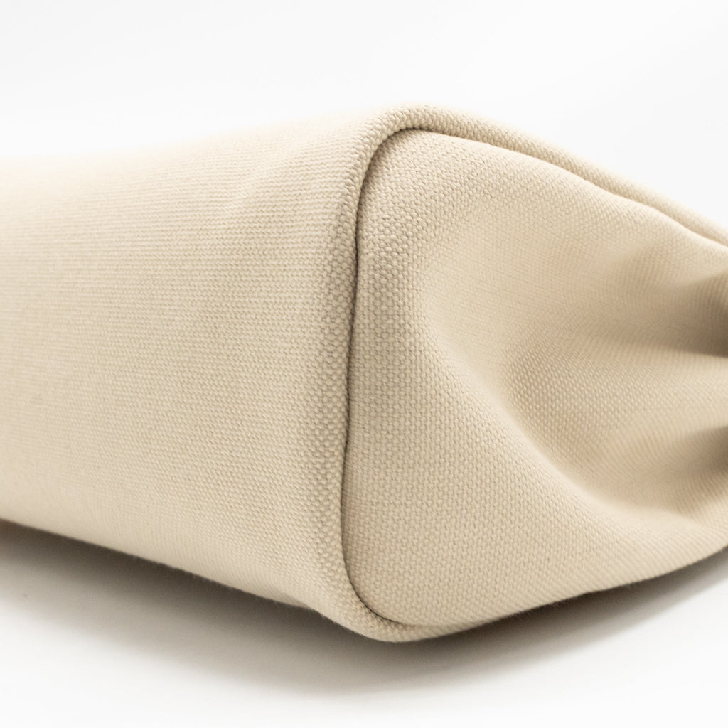 HERMES HERBAG 31 ZIP BAG CANVAS/HUNTER LEATHER BETON/NATUREL SABLE GHW