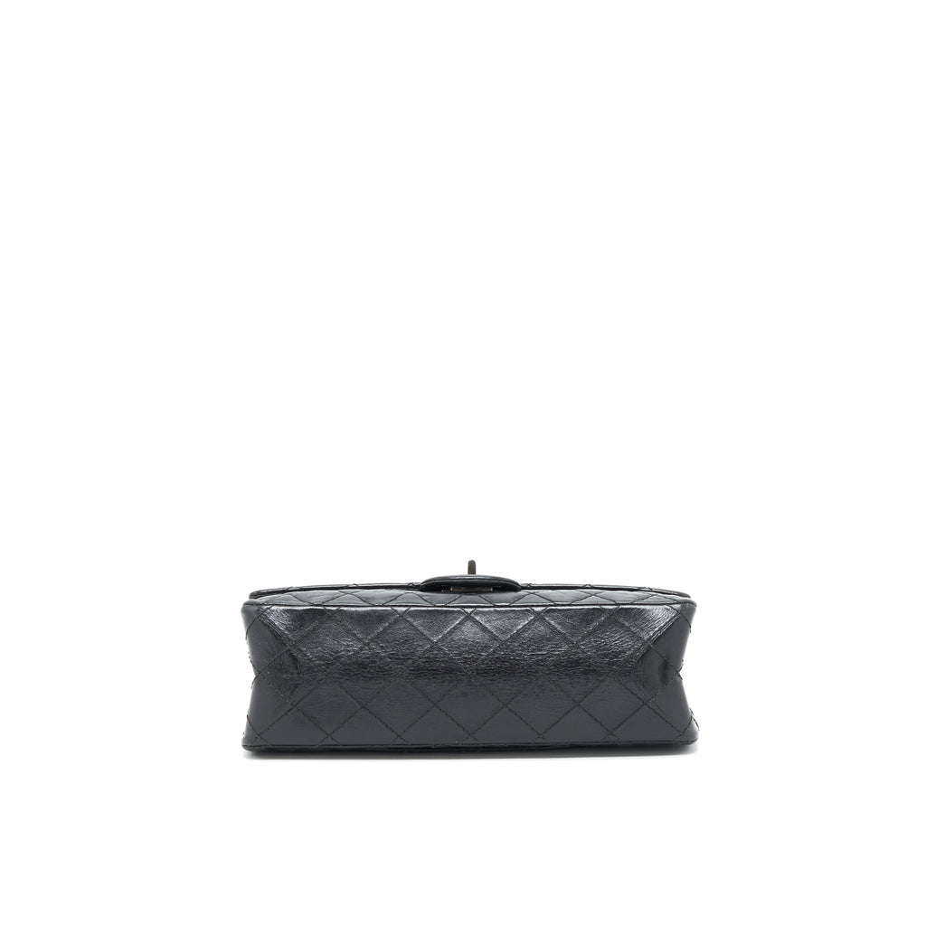 CHANEL REISSUE 2.55 DOUBLE FLAP BAG CALFSKIN BLACK SHW